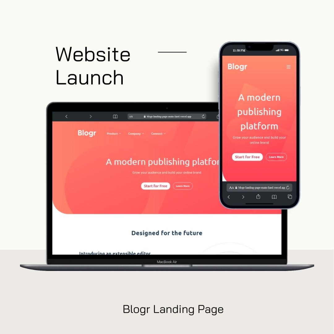 Blogr Landing Page