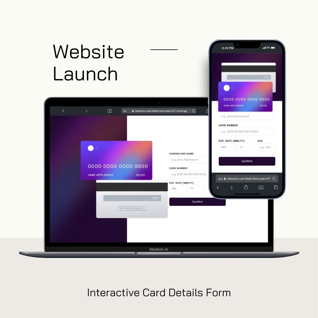 Interactive Card Details Form
