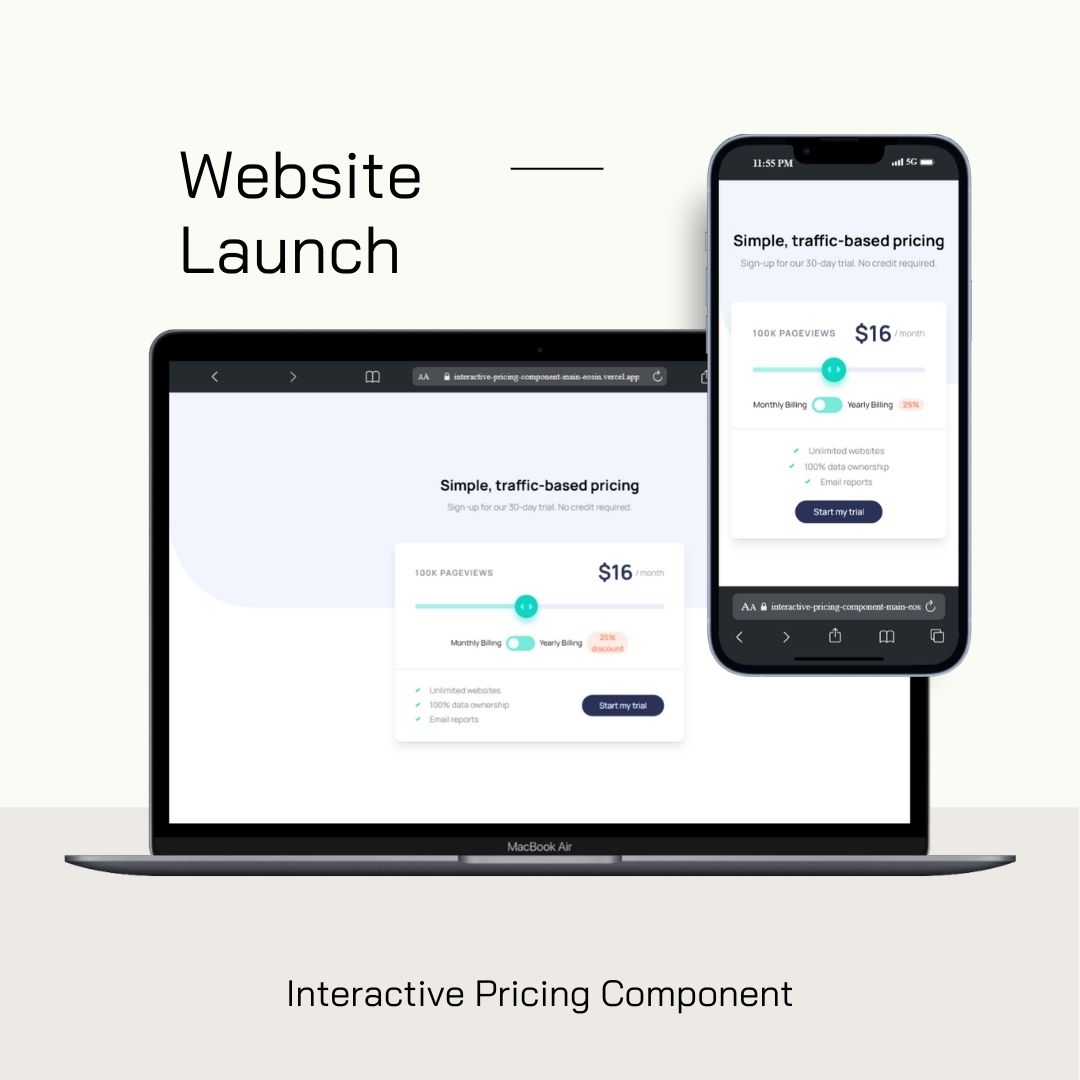 Interactive Pricing Component