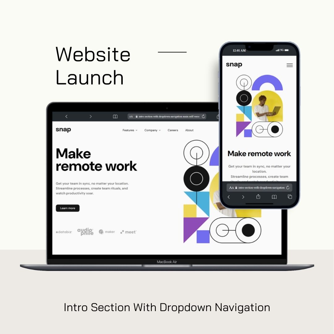 Intro Section With Dropdown Navigation