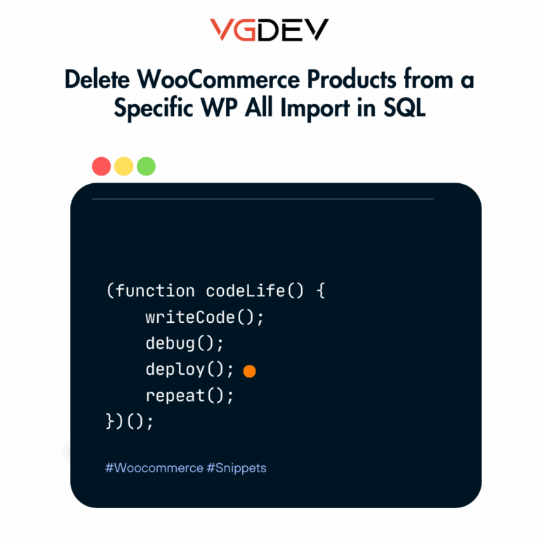 Διαγραφή προϊόντων WooCommerce από συγκεκριμένο WP All Import με SQL